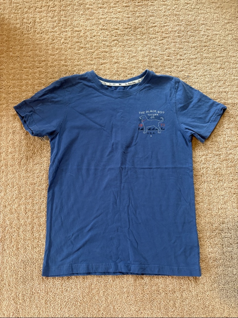 EUC The Black Dog Kids Martha’s Vineyard Short Sleeve Tee - Navy Blue, size L